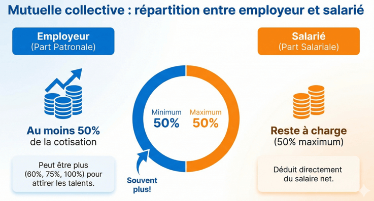 repartition employeur salarie mutuelle collective